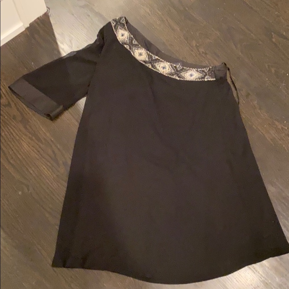 Kensie one shoulder beaded black dress size 8